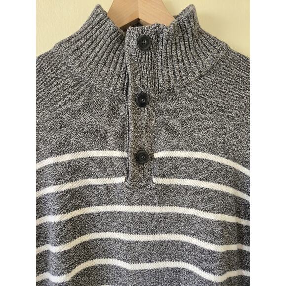 American Eagle Mens XL Grey Henley Zip Athletic Fit Academia Preppy Old Money - Picture 4 of 7